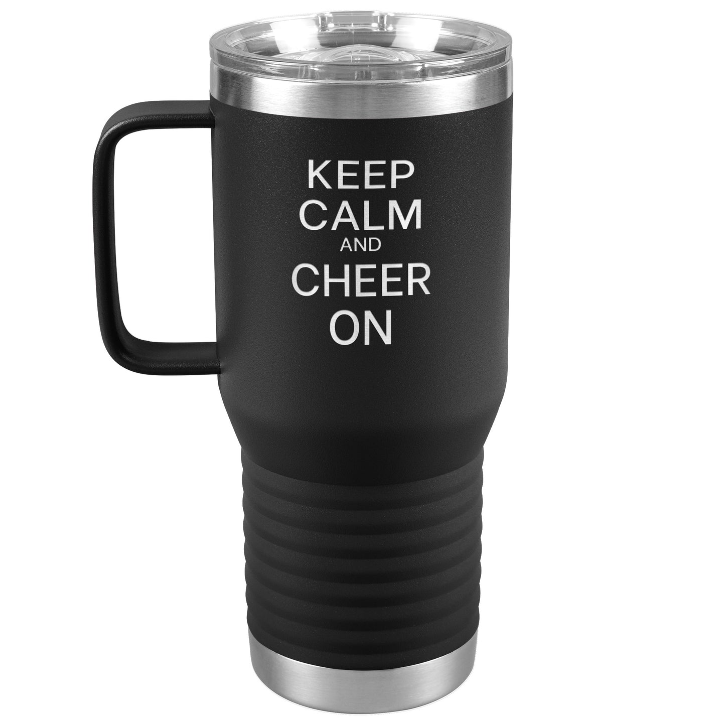 Keep Calm and Cheer On Travel Mug