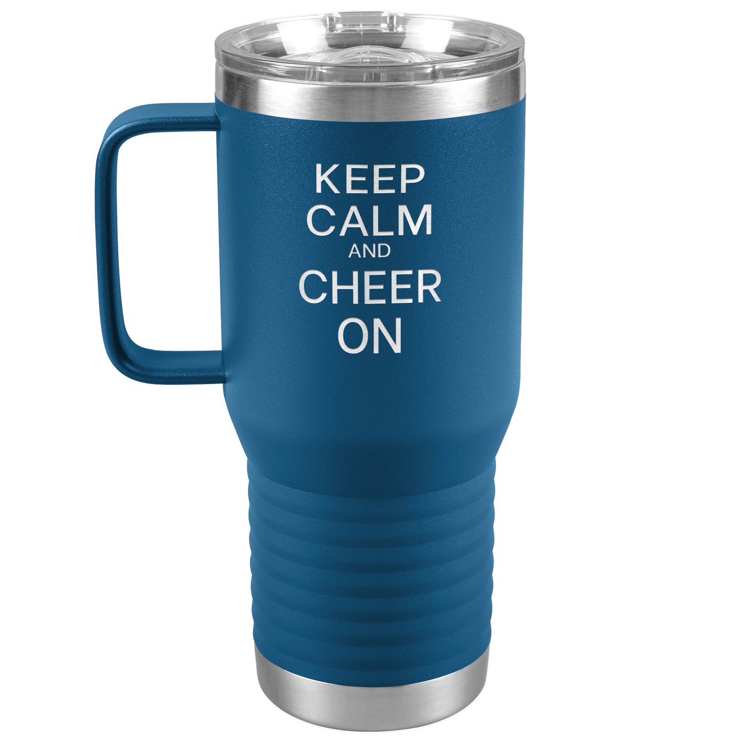 Keep Calm and Cheer On Travel Mug