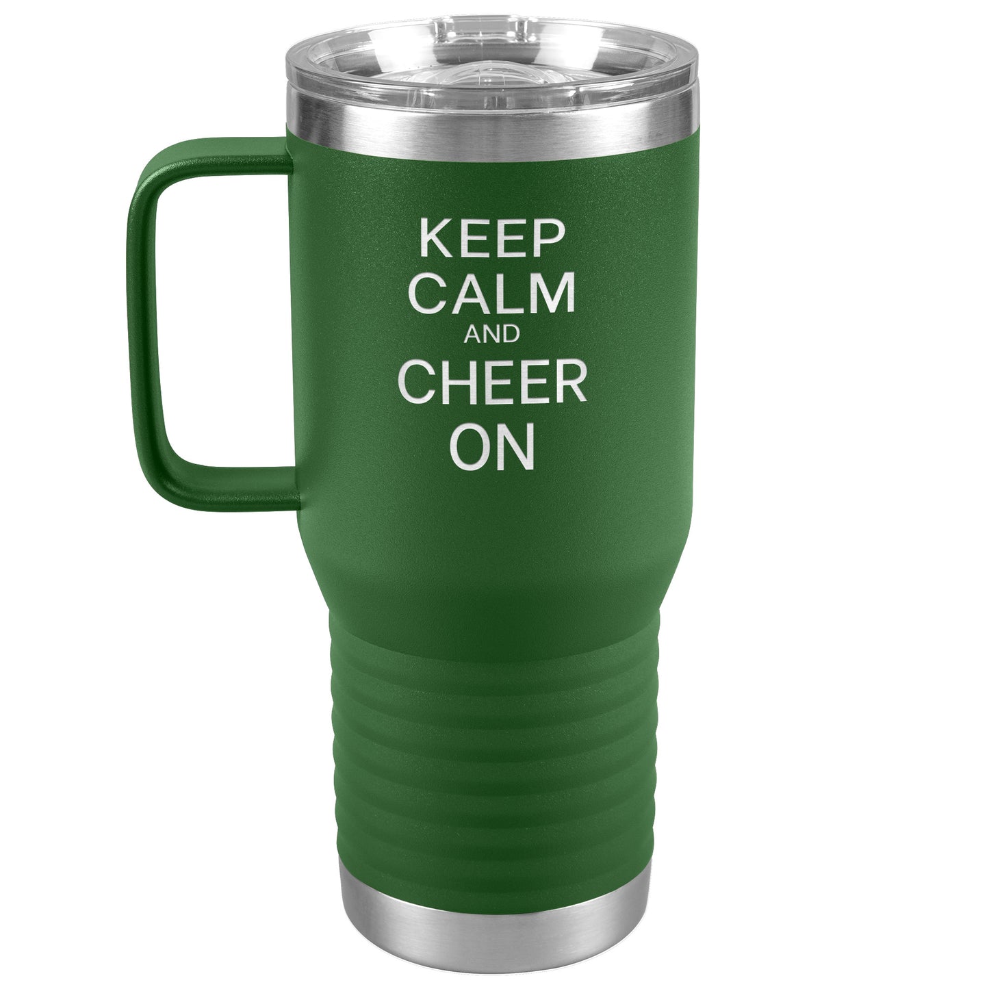 Keep Calm and Cheer On Travel Mug
