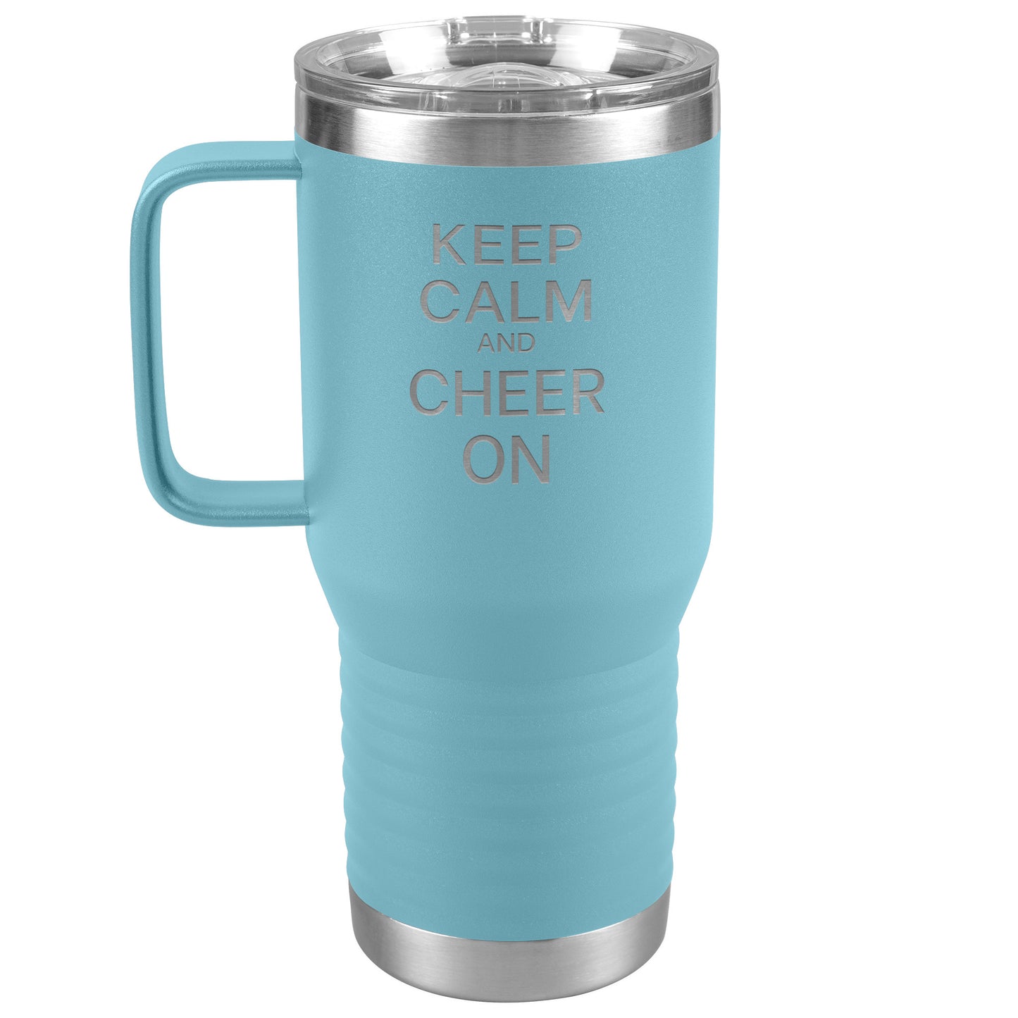 Keep Calm and Cheer On Travel Mug