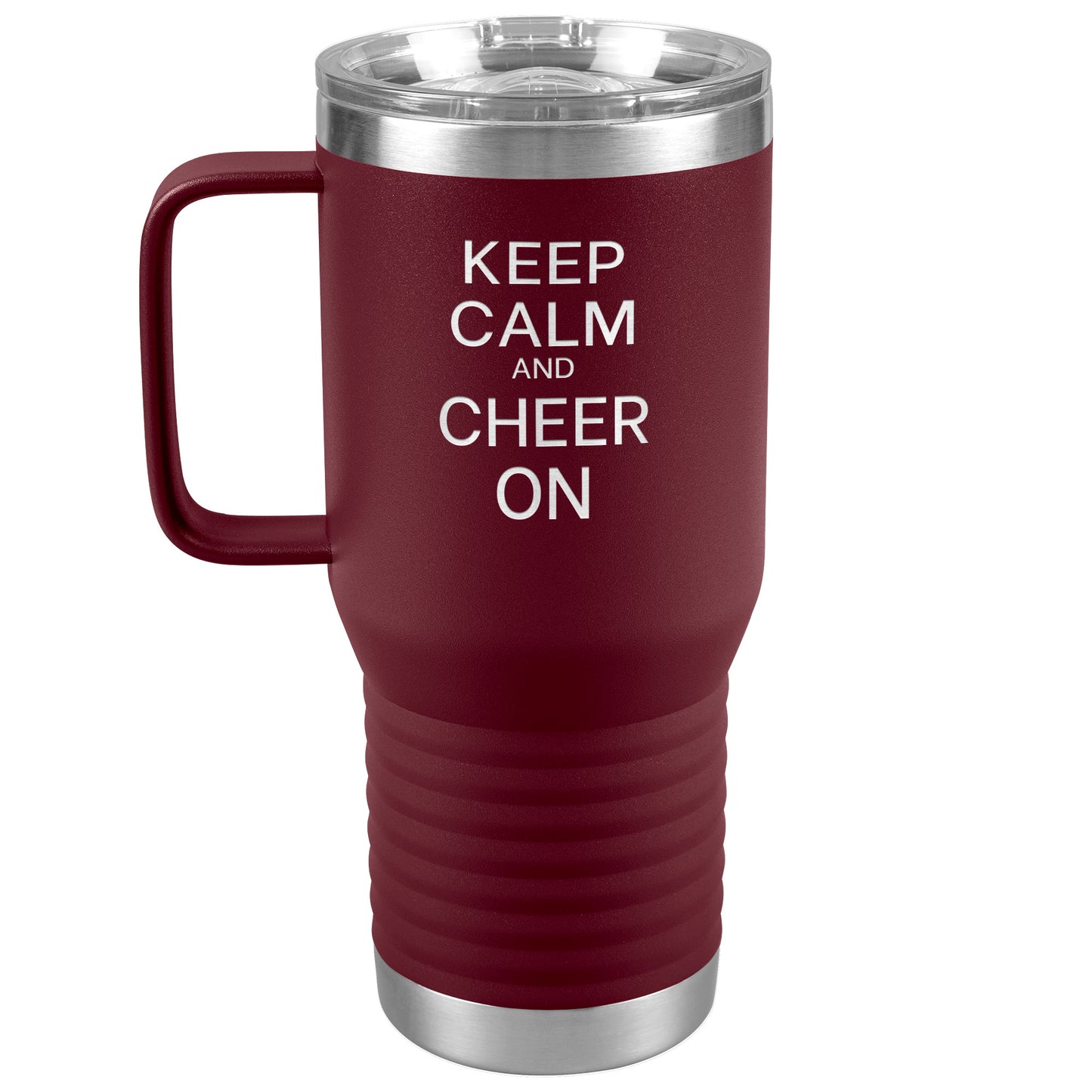 Keep Calm and Cheer On Travel Mug