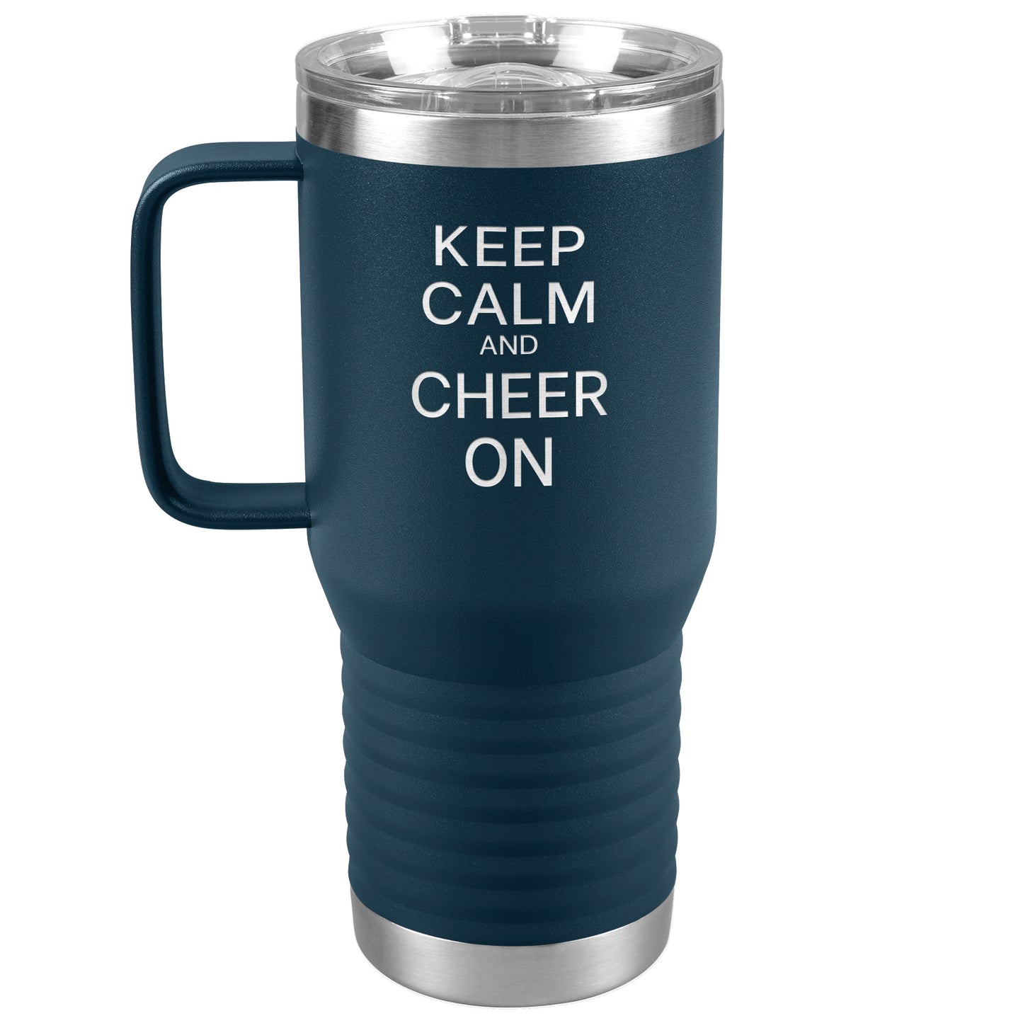 Keep Calm and Cheer On Travel Mug