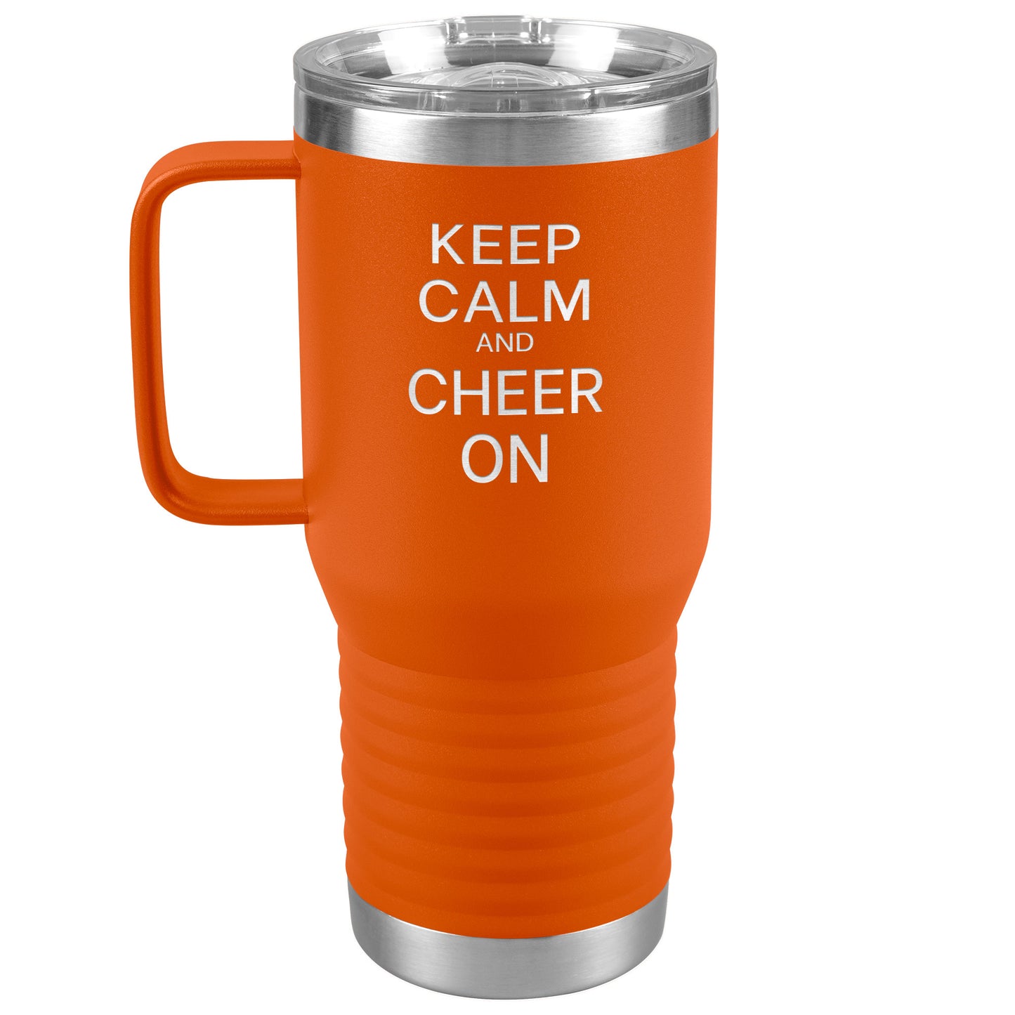 Keep Calm and Cheer On Travel Mug