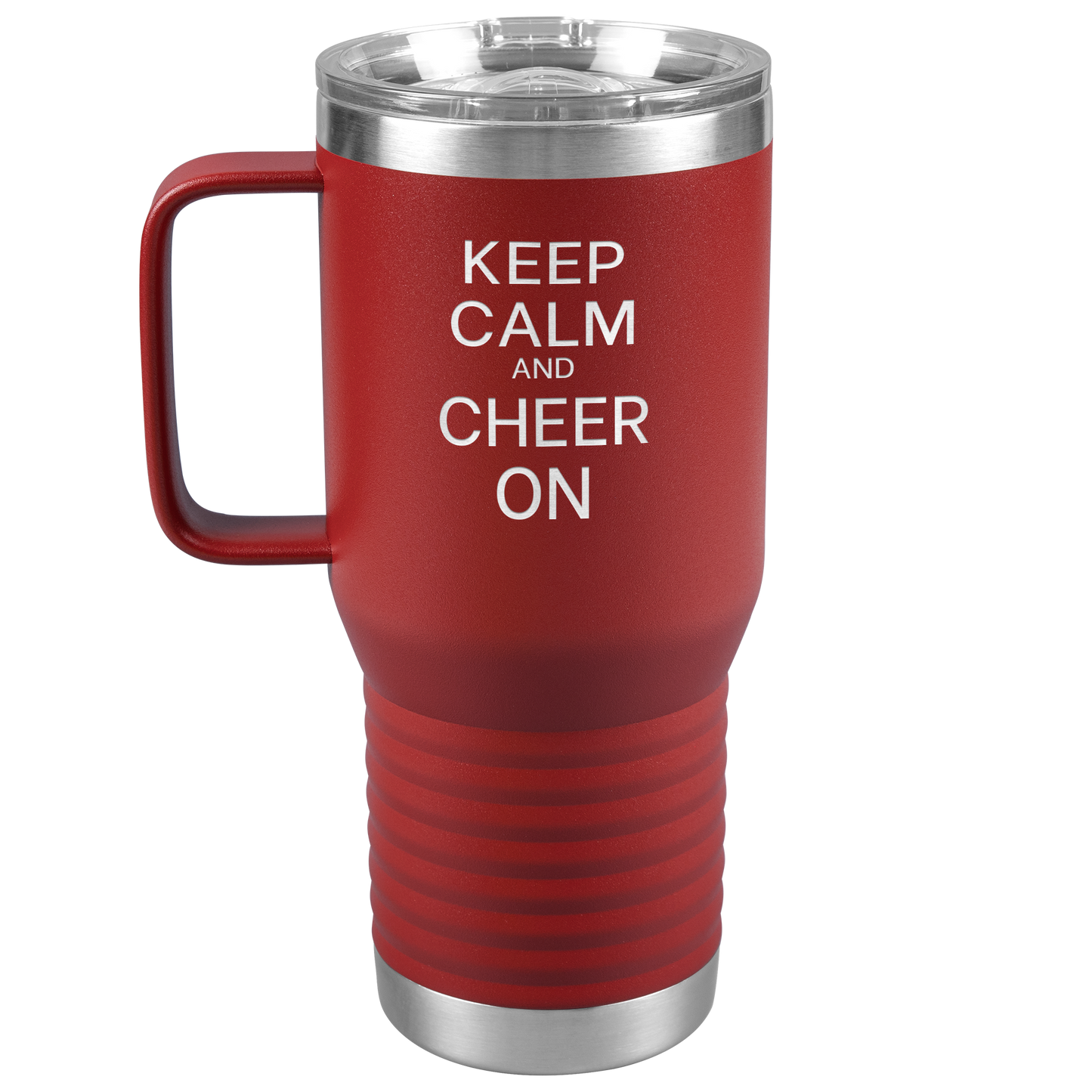 Keep Calm and Cheer On Travel Mug