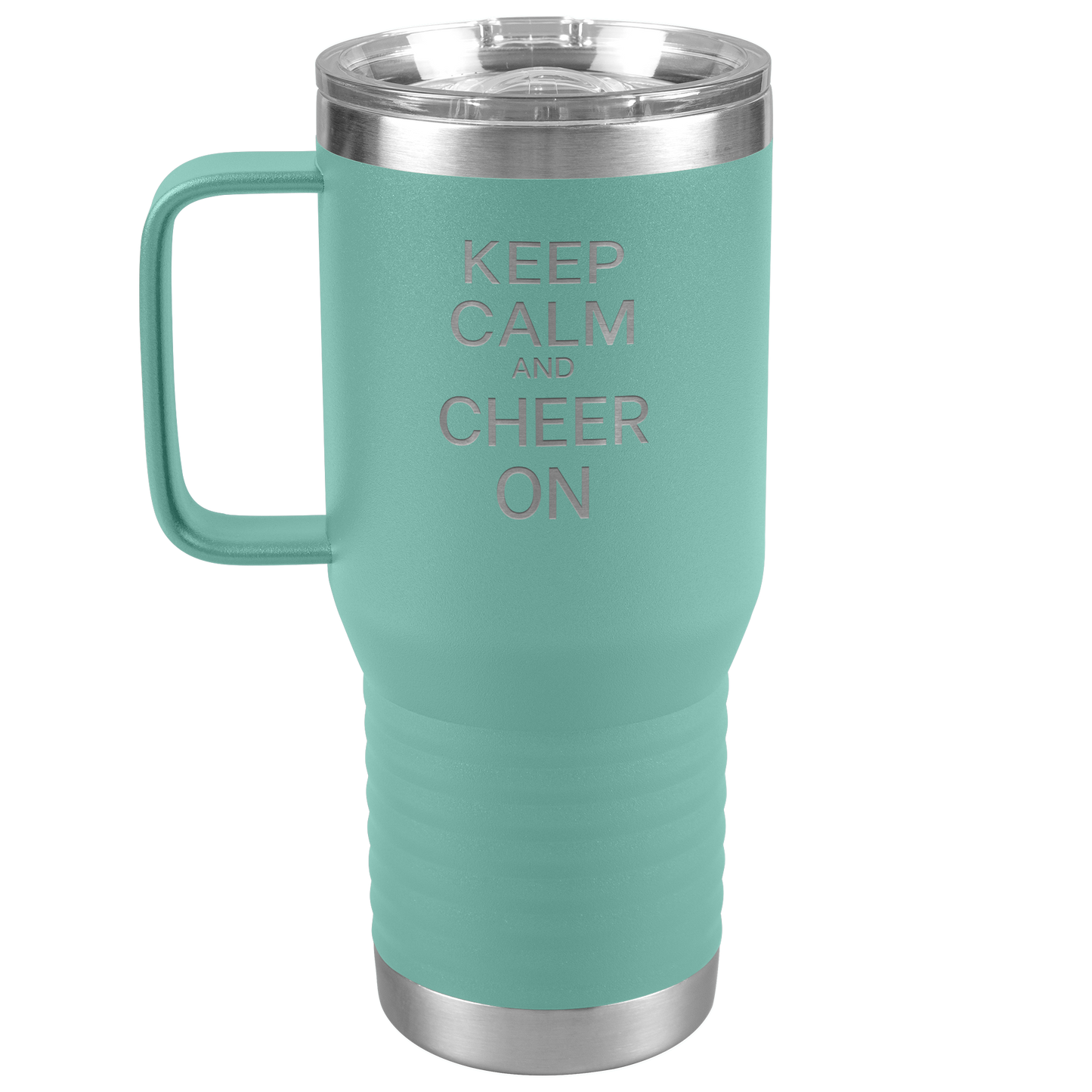Keep Calm and Cheer On Travel Mug