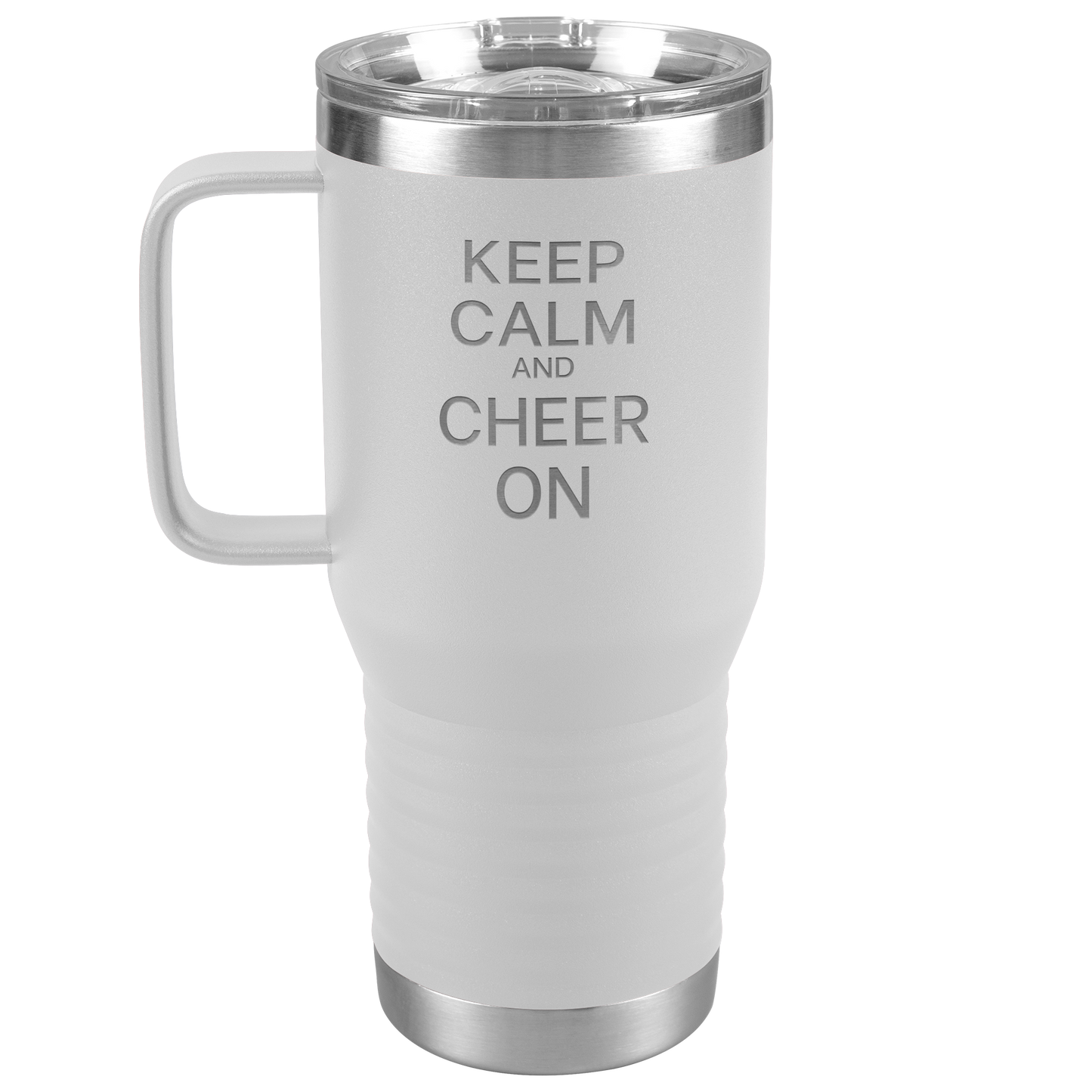 Keep Calm and Cheer On Travel Mug