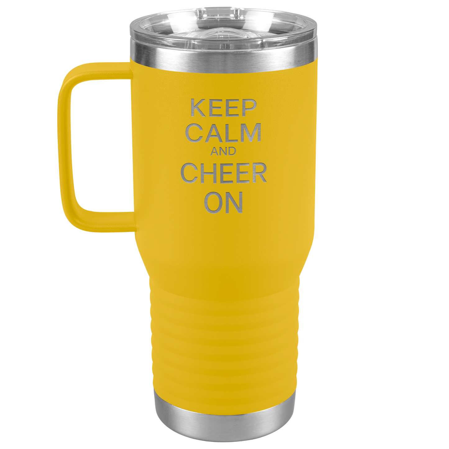 Keep Calm and Cheer On Travel Mug