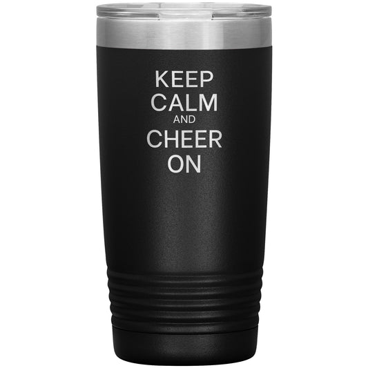 Keep Calm and Cheer On Travel Mug