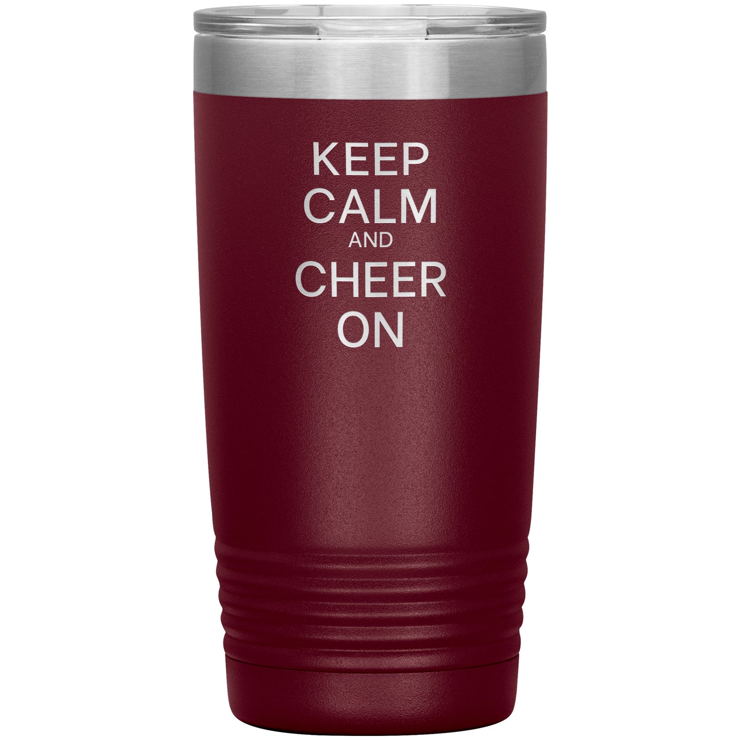 Keep Calm and Cheer On Travel Mug