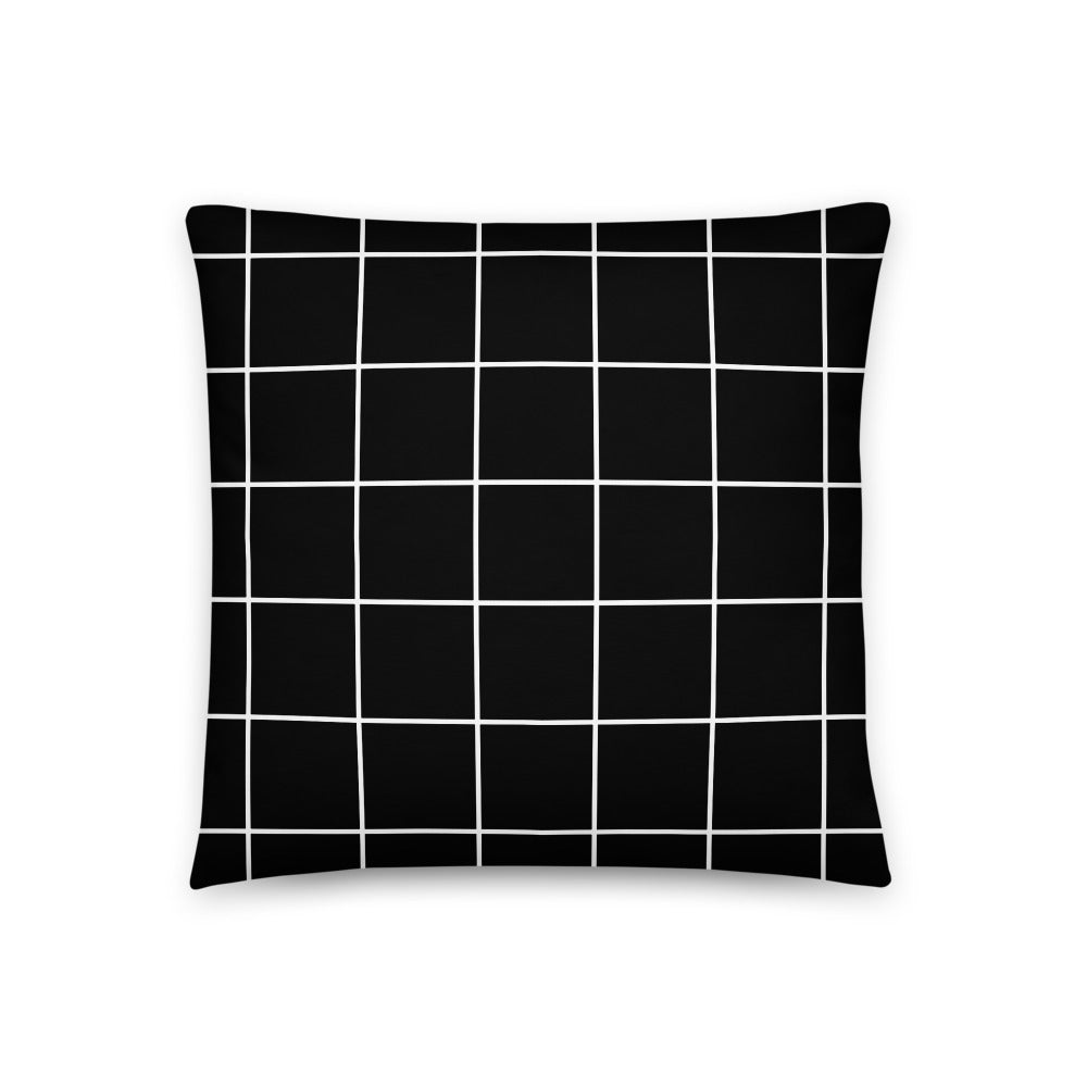 White Grid Pillow