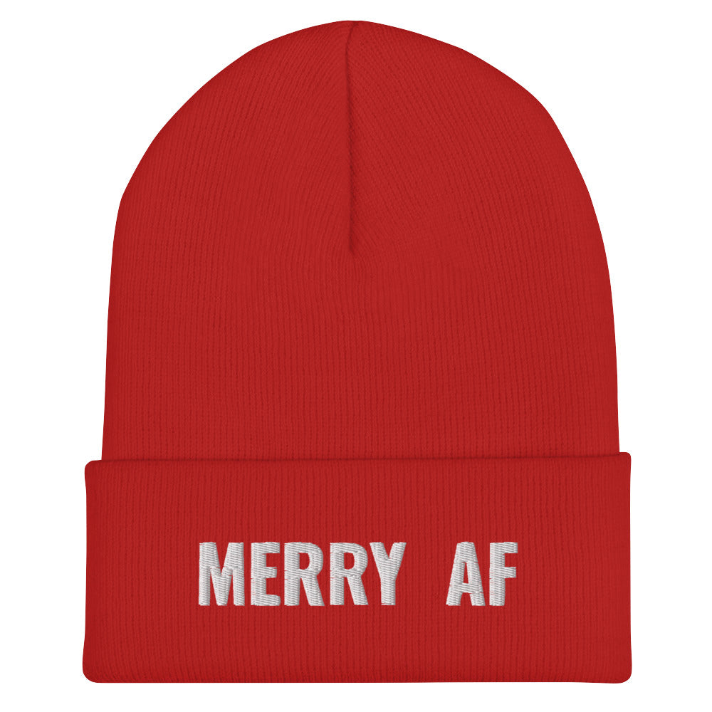 Merry AF Cuffed Beanie